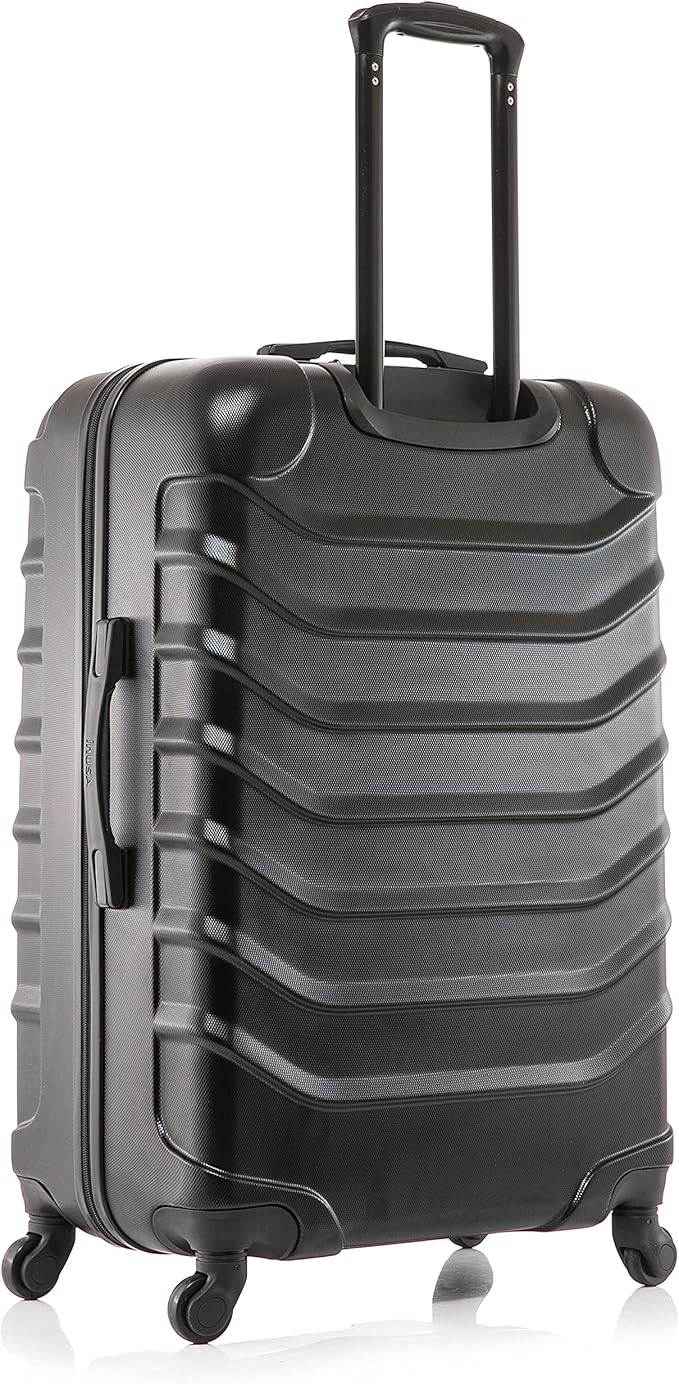 InUSA ENDURANCE Luggage with Spinner Wheels | Durable Lightweight Hardside Suitcase, Spacious Travel Bag with Handle and Trolley | 28-Inch Large Checked | Black