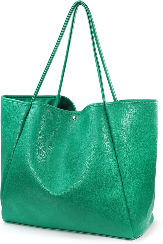 Oversize Pu Leather Tote Women Weekender Bag Shopper Handbag Travel Purse