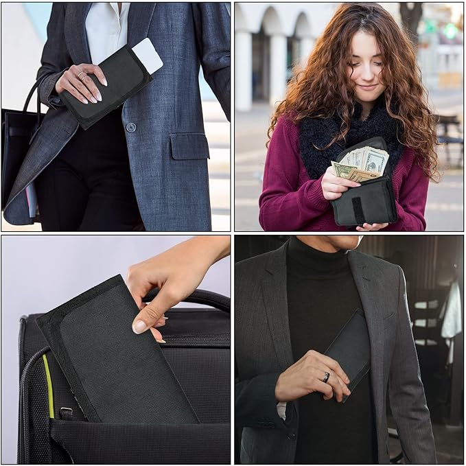 VOCHIC Money Wallet, Money Organizer for Cash with 6 Zippered Pocket Multipack Money Pouch, Cash Bill Organizer, Money Bag Small Travel Money Holder for Budgeting, Receipt and Tips