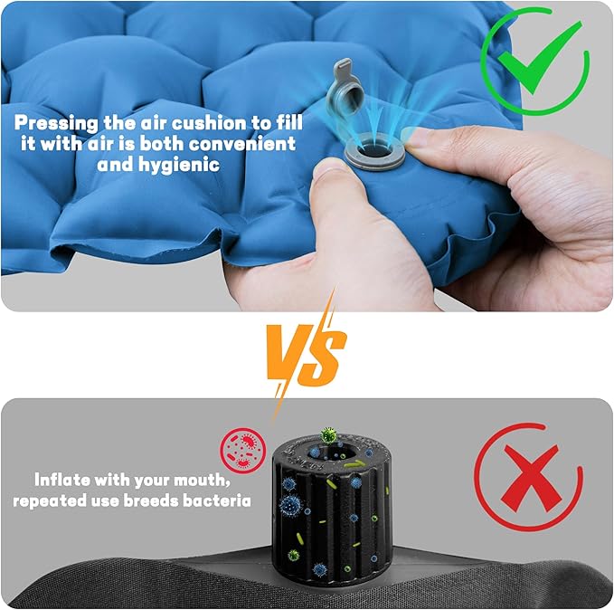 ONTYZZ Inflatable Seat Cushion Lightweight Airplane Seat Cushion Stadium Seat Travel Cushion for Climbing Hiking Office Airplane