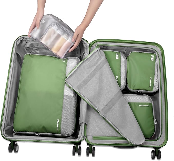 Traveler's Choice Cloverland Packing Cubes, 5-Piece Set, Sage Green