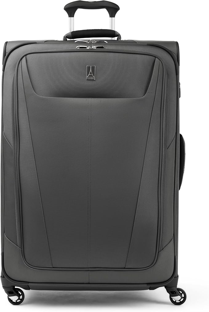 Travelpro Maxlite 5 Softside Expandable Luggage with 4 Spinner Wheels, Lightweight Suitcase, Men and Women, Shadow Grey, Checked-Large 29-Inch