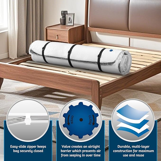 Vacuum Mattress Bag for Memory Foam and Latex - Sealed for Easy Movement, Transport and Storage (Twin/Twin-XL)