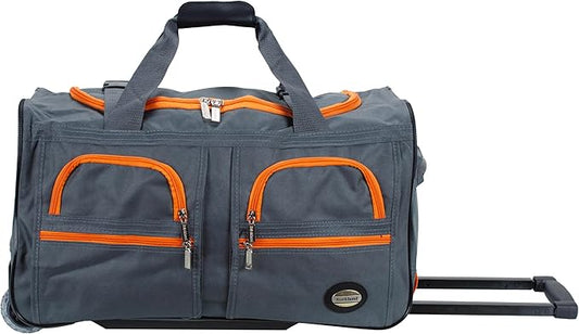 Rockland Rolling Duffel Bag, Black, 22"