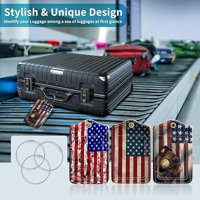 Luggage Tag, 3 Pack Travel Cruise Luggage Tags for Suitcases, Cute Suitcase Tags Identifiers Bag Tags with Privacy Flap, Baggage Name Tag for Women Men Kids Luggage Backpack School Bag Handbag