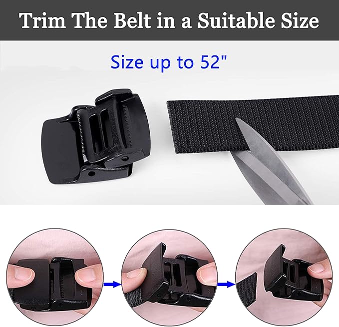 Mile High Life Nylon Web Belt Outdoor Military Belt With TSA Safe Plastic Buckle Belt