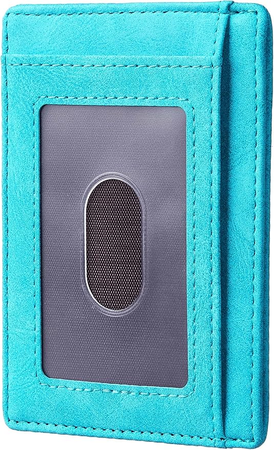 Travelambo Slim Wallet Front Pocket Minimalist Leather RFID Blocking Medium Size