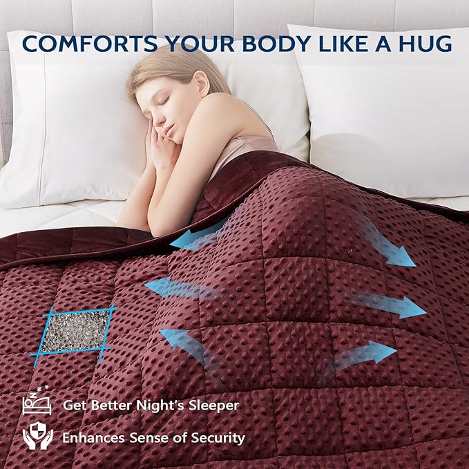 L'AGRATY Weighted Blanket - 36"x48" 3lbs Minky Dots Heavy Blanket with Glass Beads Soft Breathable for All-Season Summer Fall Winter Thick Comfort for Sleeping
