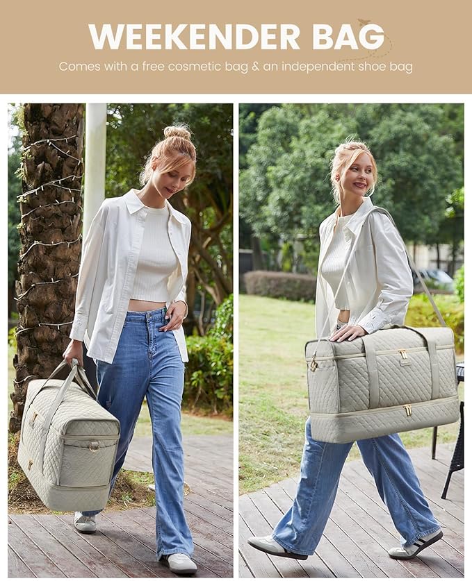 LOVEVOOK Large Travel Duffle Bag, Weekender Bags for Women With Shoe Compartment, Overnight Hospital Bag For Women Labor Delivery, Carry on Bag Personal Item Travel Bag, Yoga Gym Duffel Bag