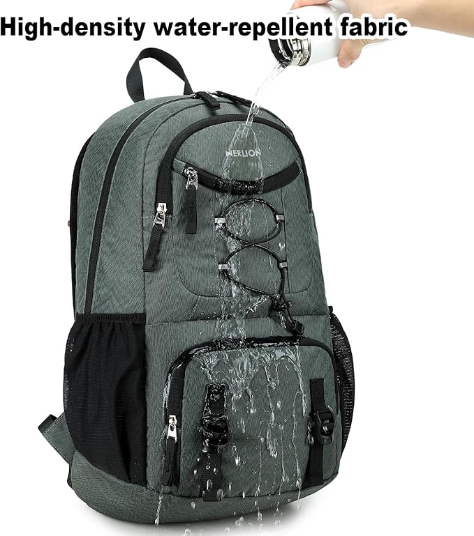Nerlion Lightweight Foldable 35L Hiking Backpack Travel Backpack for Men Women Camping Waterproof Outdoor Hiking Daypack Backpack Dark Gray