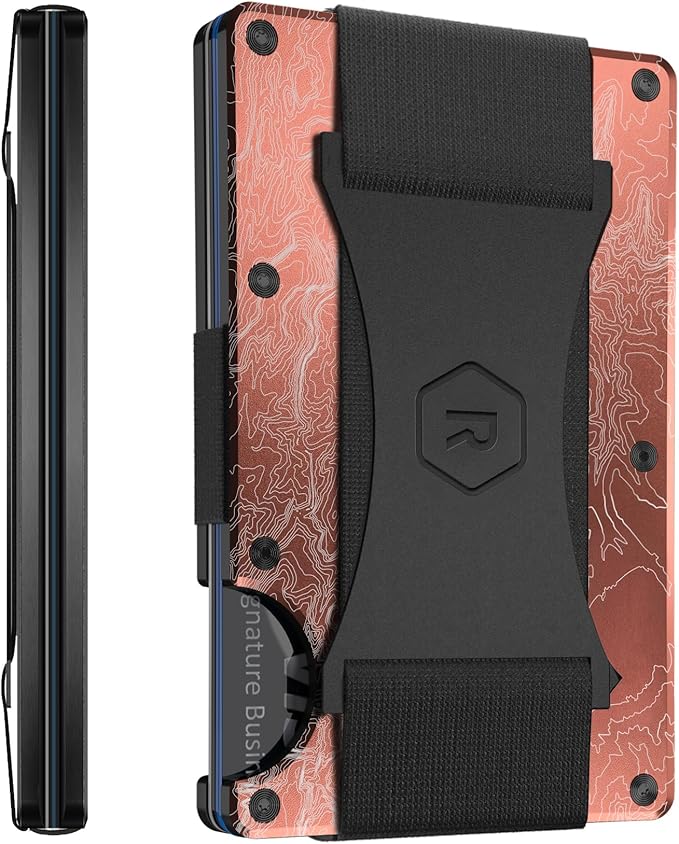Ridge Wallet for Men - Slim Minimalist Compact Wallet and Card Holder, RFID Protected Front Pocket Wallets for Men with Integrated Cash Strap