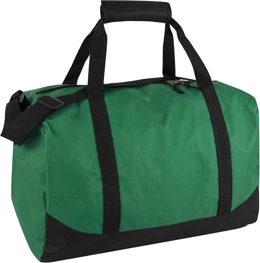 30 Liter, 17 Inch Canvas Duffle Bags for Men and Women – Travel Weekender Overnight Carry-On Shoulder Duffel Tote Bags (Green)