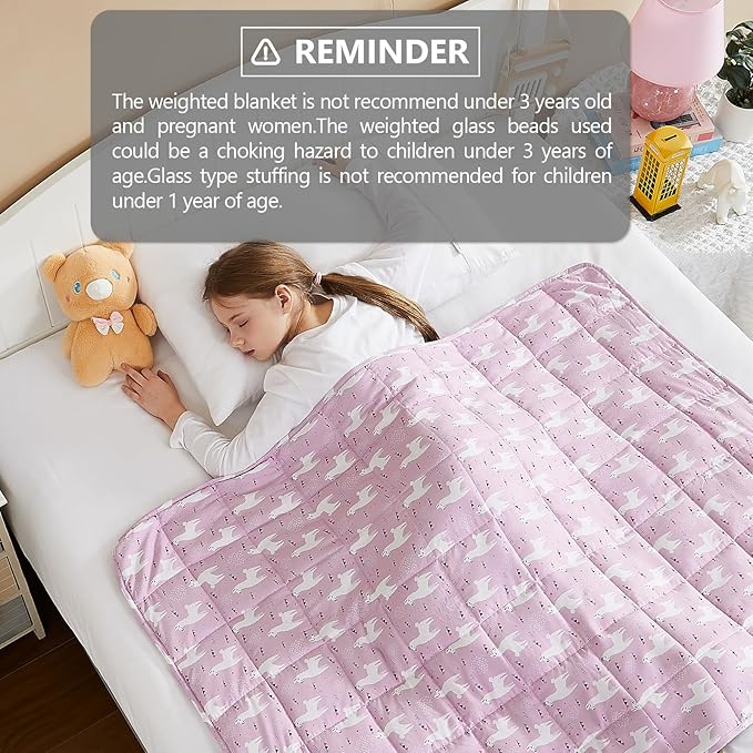 L'AGRATY Weighted Blanket - 36"x48" 5lbs Microfiber Material with Glass Beads Small Blanket for All-Season Summer Fall Winter Soft Thick