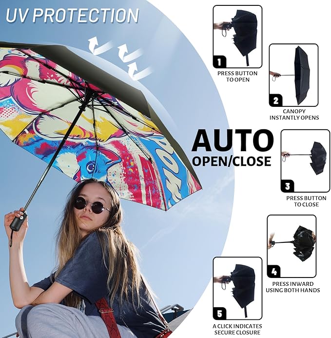 SY COMPACT Travel Umbrella Windproof Automatic Umbrellas Small Compact UV Sun Protection Factory Outlet Umbrella