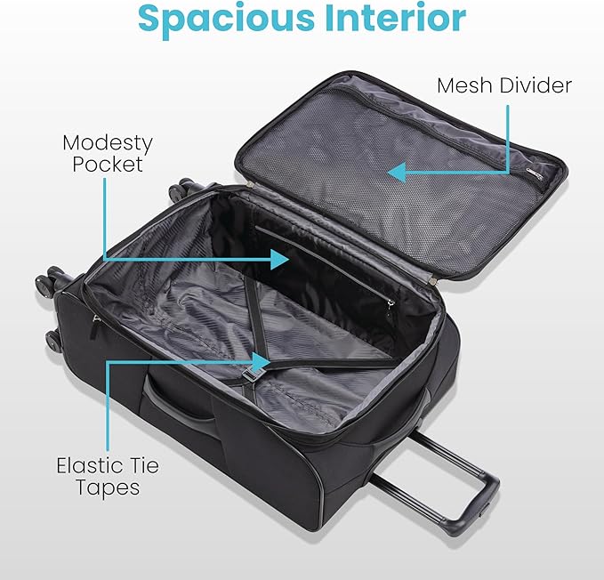 American Tourister 4 KIX 2.0 Expandable Softside Luggage with Spinner Wheels, 20 SPINNER, PURPLE ORCHID