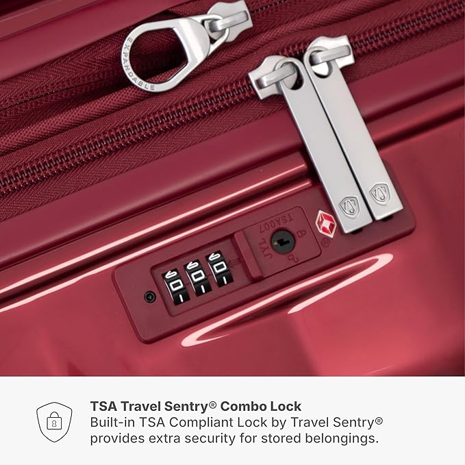 Traveler's Choice Edinburgh II Hardside Spinner Luggage, TSA Lock, Red, 29" Large