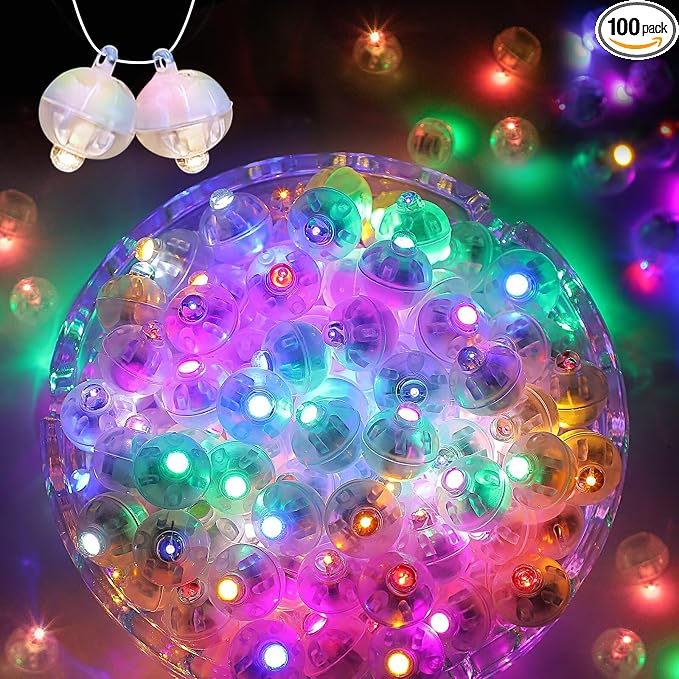 100pcs Balloon Lights, Long Standby Time Mini Ball Light, Round LED Multicolor Twinkling Ball Lamp for Paper Lantern Balloon Party Wedding, Birthday and Festival Christmas Decorative Lights