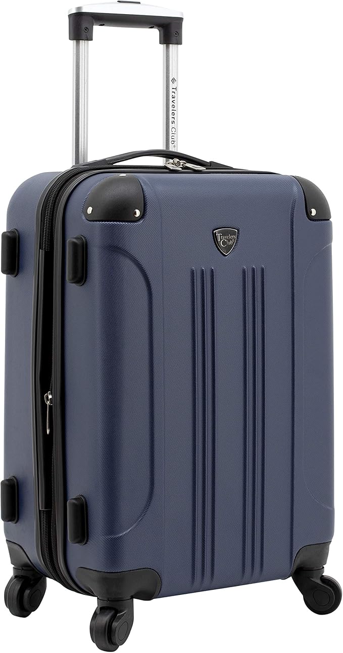 Travelers Club Chicago Hardside Expandable Spinner Luggages, Navy Blue, 5 Piece Set, TCL-77995-410