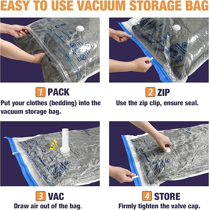 Travel Vacuum Bags with Electric Pump, Vacuum Travel Bags for Luggage and Suitcase, Combo 9 Pack