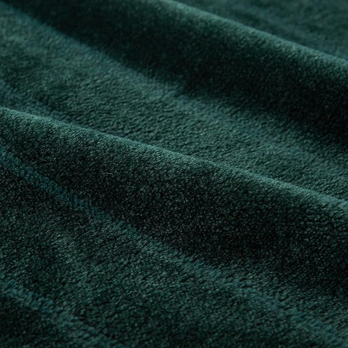 Extra Large 120x120 Inch Giant Soft Cozy Fleece Blanket, Huge Oversized Seamless King 3D Jacquard Decorative California King Blanket for Bed, Couch, Travel - Striped Forest Green