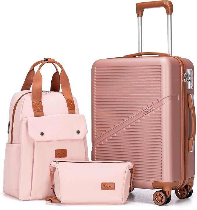 Carry On Luggage 22x14x9 Airline Approved, 20 Inch Carry on Suitcases with Wheels, ABS Lightweight Carry-on Luggage, Travel Suitcase Set with Wheels and TSA Lock