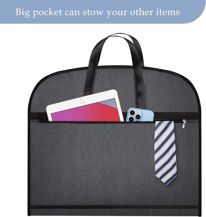 Limoomil Heavy Duty Waterproof Garment Bag for Travel, Tear Resistance Suit Bag for Men Travel for Suits, Tuxedos, Coats, Uniform. 42 inch