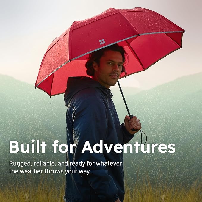 Weatherman - Folds of Honor - Premium Collapsible Travel Umbrella - Windproof, Compact, Easy Auto Open - Resists Up to 55 MPH Winds - Perfect for Celebrations (FOH Blue 2025)