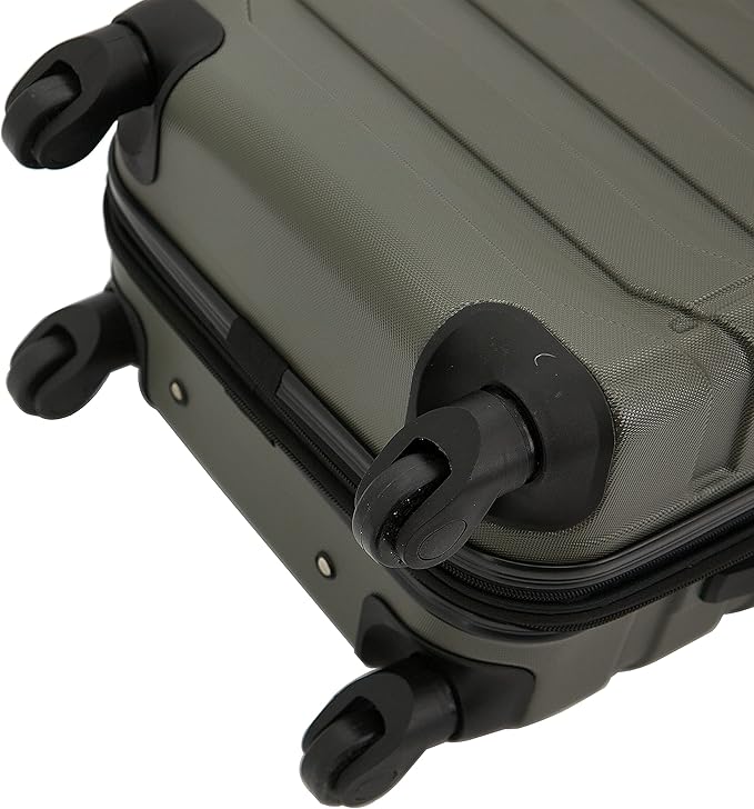Wrangler 4 Piece Miami Luggage and Packing Cubes Set, Olive Green