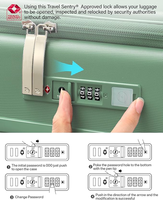 Hanke 28 Inch Expandable Checked Luggage with Cup Holder and Charger Port, Top Opening Hard Shell Large Suitcases with Wheel, Big Travel Rolling Suitcase Trunk Luggage with Lock,Forest Green