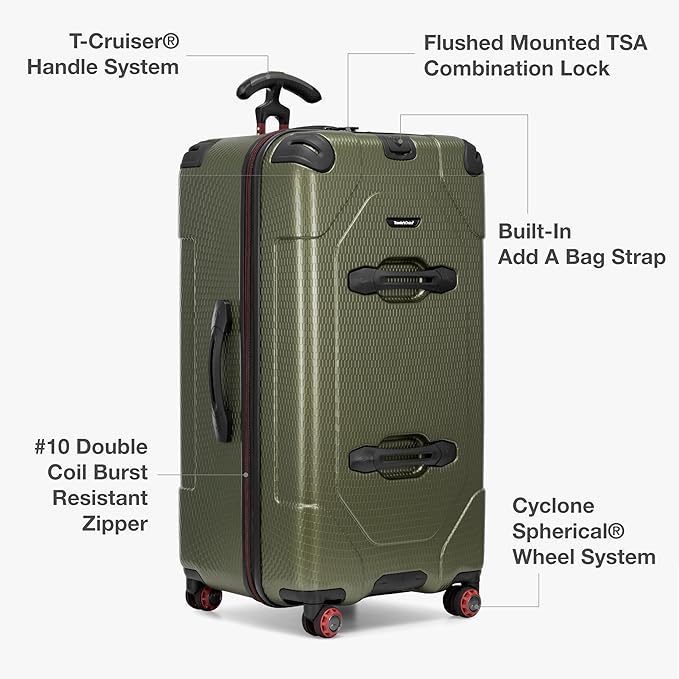 Traveler's Choice Maxporter II Polycarbonate Hardside Trunk with Spinner Wheels, Green, 31-Inch Large Trunk
