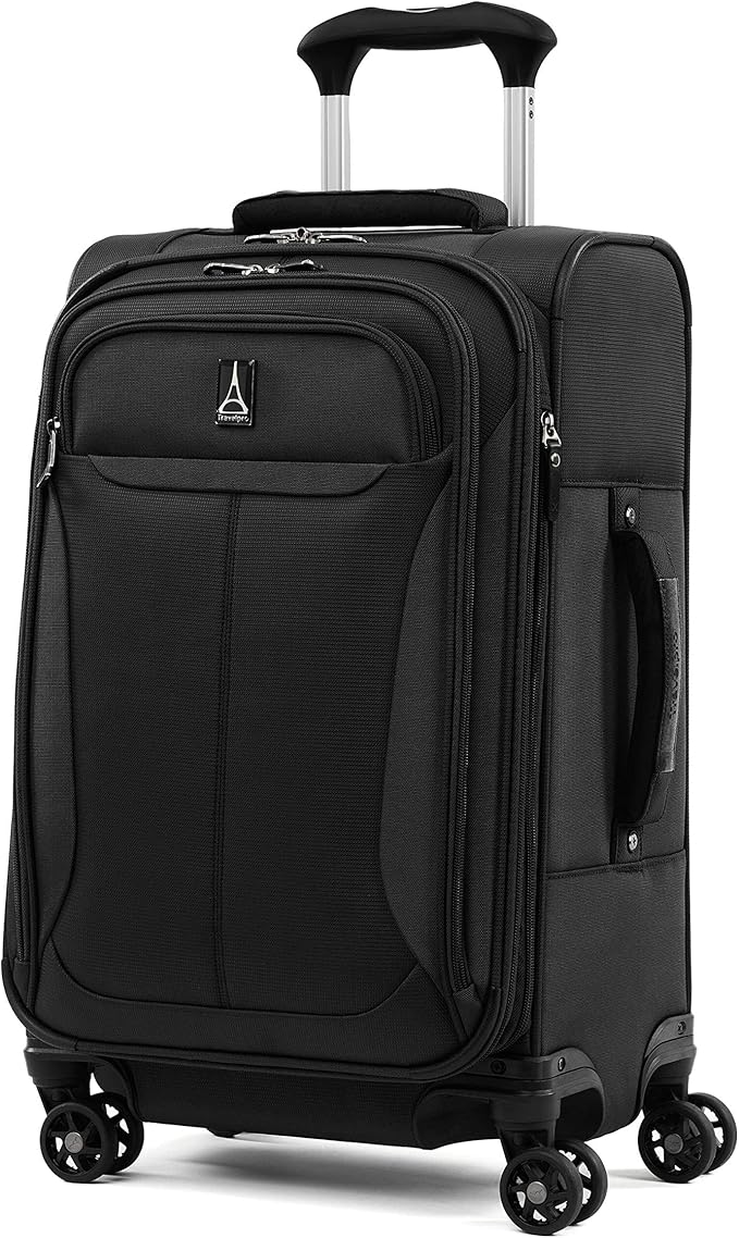 Travelpro Tourlite Softside 21" Expandable Luggage with 4 Spinner Wheels, Lightweight Suitcase, Carry-On, Black