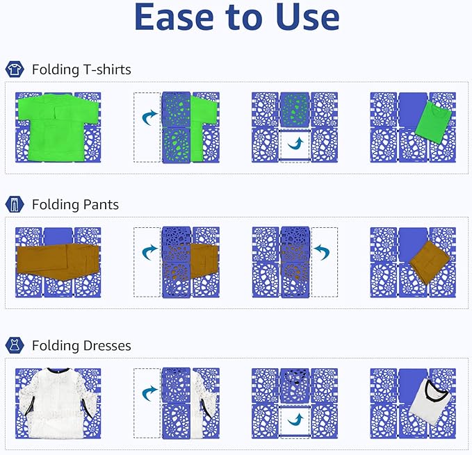 BoxLegend Shirt Folder V2 Shirt Folding Board Clothes Folder Easy and Fast to Fold Clothes for Adult and Kids Blue