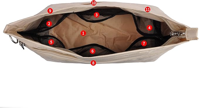 Vercord Handbag Purse Tote Pocketbook Organizer Insert Zipper Closure 11 Pockets 3 Sizes Many Colors
