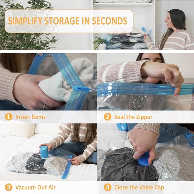 Cozy Essential Travel Vacuum Storage Bags with Rechargeable Cordless Electric Pump, Space Saver Bags for Luggage, Suitcase, Carry-On, for Clothes, Blankets, Comforters, Pillows, 22 Combo