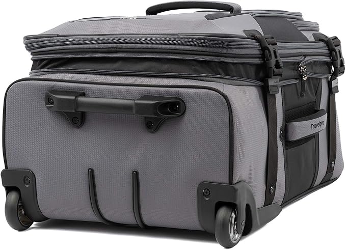 Travelpro Unisex-Adult Bold-Softside Expandable Rollaboard Upright Luggage, Grey/Black, Checked-Medium 25-Inch