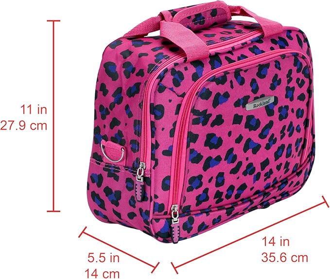 Rockland Fashion Softside Upright Luggage Set, Magenta Leopard, 2-Piece (14/19)