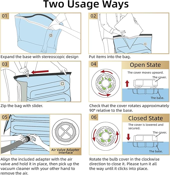 TAILI 6 Pack Vacuum Storage Bags, Extra Large Cube (40x28x18x18 Inch), Supe Jumbo Vacuum Seal Bags for Comforters, Blankets, Bedding, Sweater, Space Saving, Closet Storage, Cream