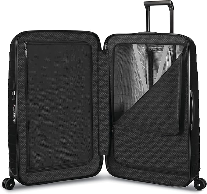 Samsonite Proxis Medium Hardside Luggage with Dual Spinner Wheels - Innovative Roxkin™ Lightweight Shell With Ultimate Durability- Includes TSA Lock, Ergonomic Telescoping Handle - Black
