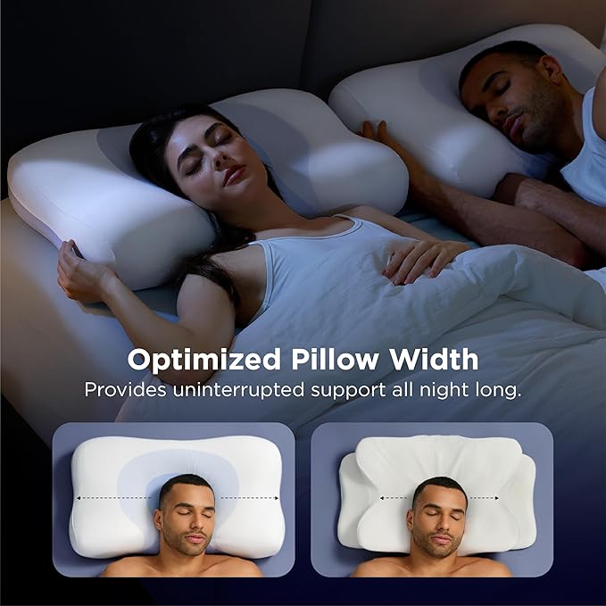 Bedsure Cervical Neck Pillow - Ergonomic Memory Foam Pillows for Side & Back Sleepers, Orthopedic Shape Gently Supports Head & Neck, Shoulder Pain Relief for Deeper Sleep Cloud Pillow