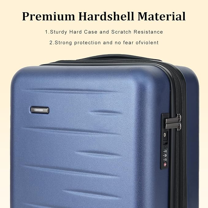 16 Inch Underseat Carry On Luggage Airline Approved, Expandable Lightweight ABS+PC Hard Shell Suitcases with 360° Spinner Wheels, TSA Lock, YKK Zipper, for Business Weekender (Blue, 1 PC)