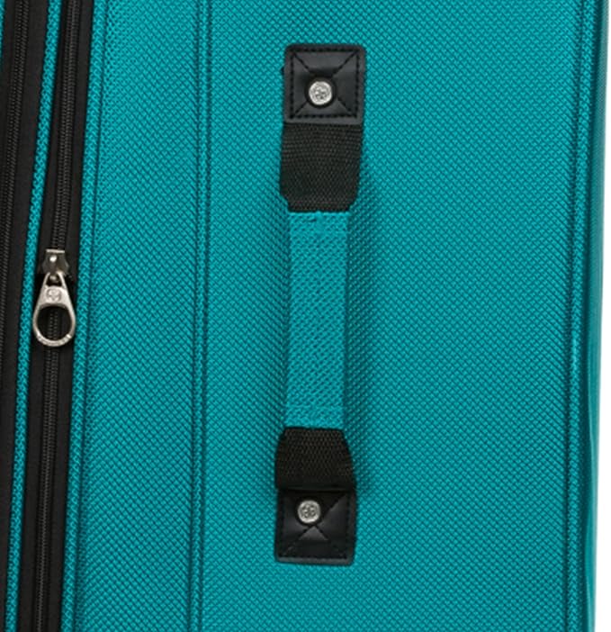 SWISSGEAR Sion Softside Expandable Spinner Luggage Durable Lightweight Travel Suitcase, Teal, Checked-Large 29-Inch