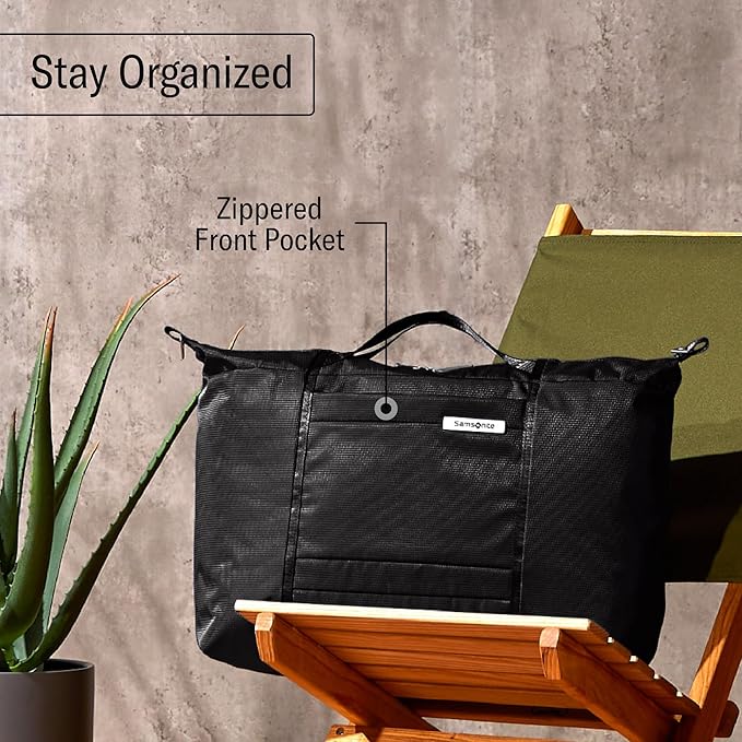 Samsonite UpLIFT 23" Lightweight Foldable Weekender Duffle Bag - Polyester Soft Duffle for Ultra Lightweight Travel - Black