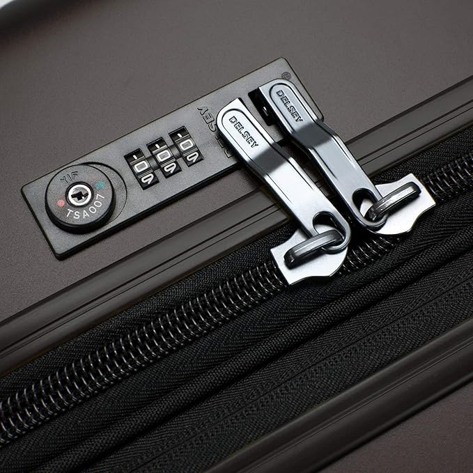 DELSEY PARIS Titanium Hardside Expandable Luggage with Spinner Wheels, Black, Carry-On 19 Inch