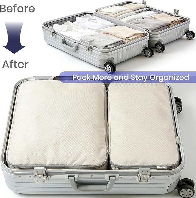 Compression Packing Cubes for Travel, Set of 10 Expandable Luggage Organizers with Shoe Bag, Lightweight Water-Resistant Suitcase Essentials for Carry-on & Checked Luggage, Blue