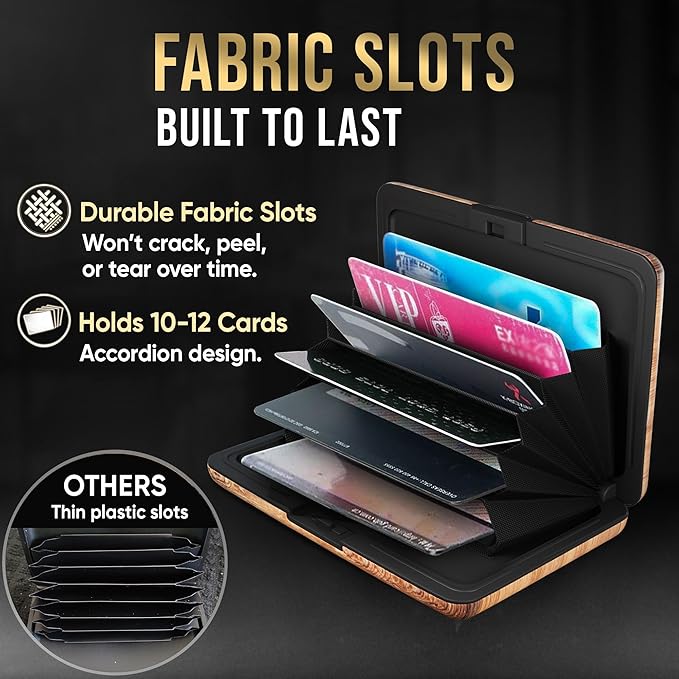 TopMost Aluminum Wallet, Card Case Wallet, Metal RFID Credit Card Holder for Men & Women, 6 Cotton Slots for 10-12 Cards And Bills, Rfd Protective