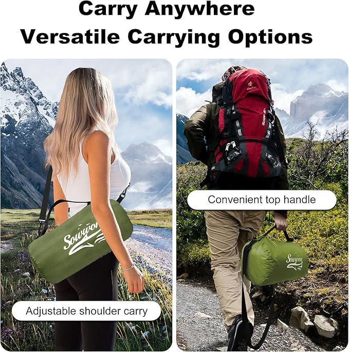Waterproof Outdoor Blanket 82”X 55” Packable, Stadium Blankets for Camping with Quilted Fleece Lining, Large Windproof Emergency Throw Mat for Garss Picnic Hiking Road Trip, Machine Washable, Green