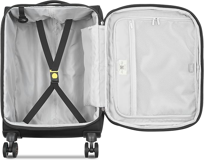 DELSEY PARIS Cruise 3.0 Softside Expandable Luggage with Spinner Wheels, Black, Carry On 20 Inch