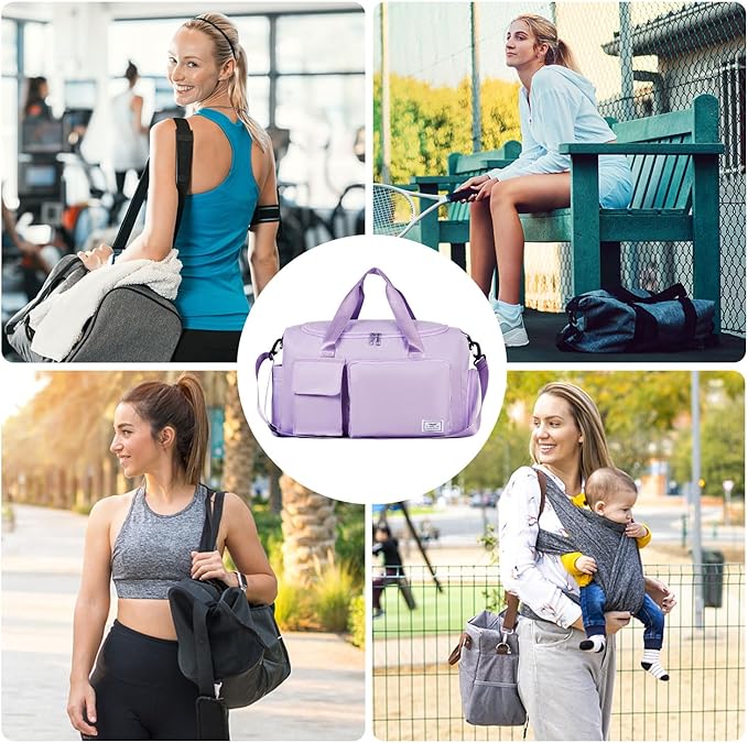 FIORETTO Women's Gym Duffle Bag with Shoes Compartment, 30L Capacity, Ideal for Travel, Gym, Sports, Duffel, Weekender