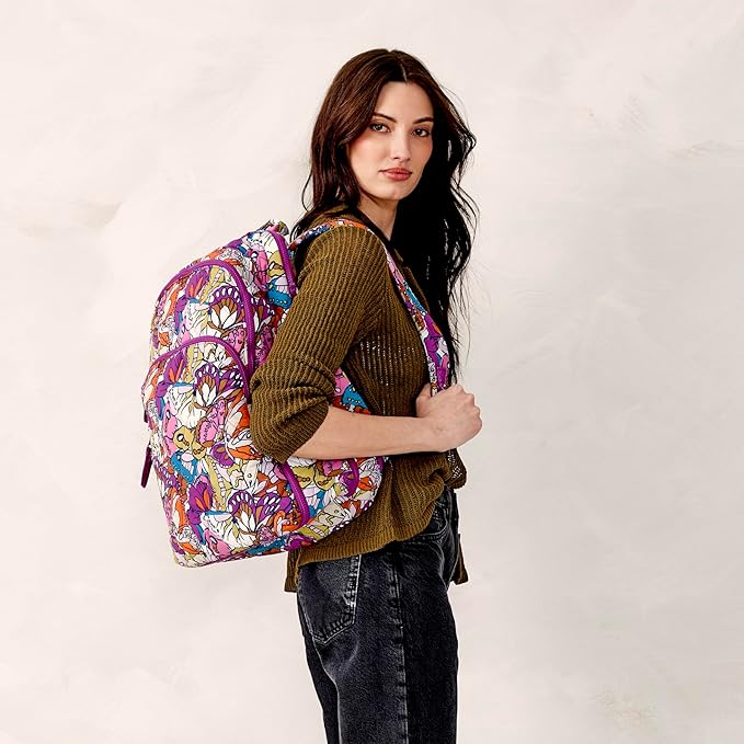 Vera Bradley Women's Featherweight Westover Hybrid Backpack, Flutter, One Size