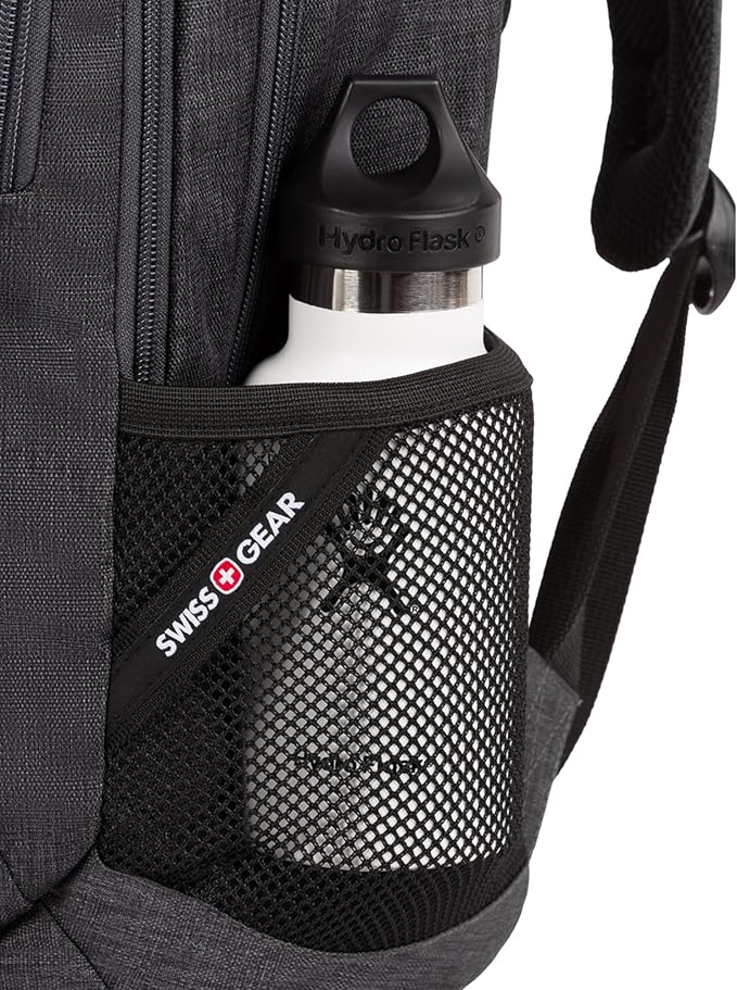 SwissGear 5505 Cecil 16” Laptop Backpack Charcoal – Daily Laptop Bag with Gear Attachment Options – Multiple Organizer Pockets & Padded Shoulder Straps